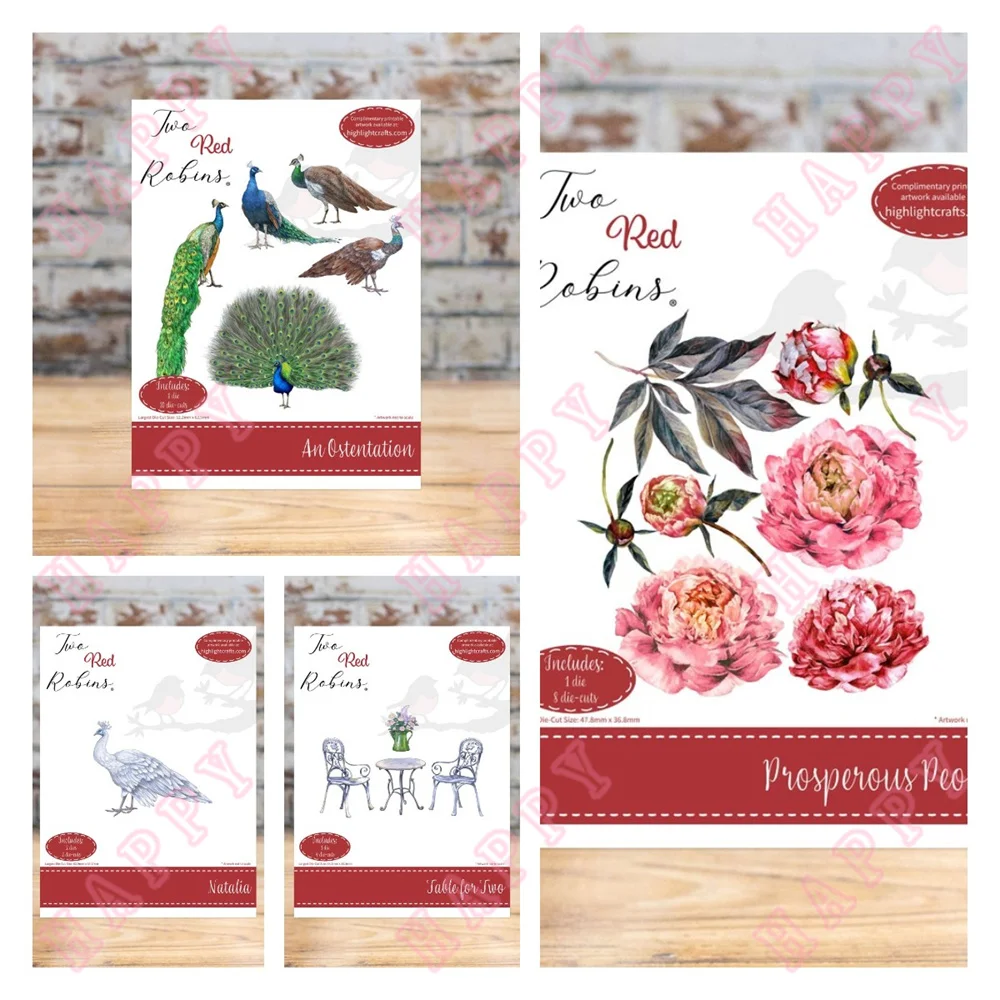 

New Peacock Peony Flower Metal Cutting Dies Decoration For Diy Scrapbooking Diary Album Paper Card Embossing Handcraft Template