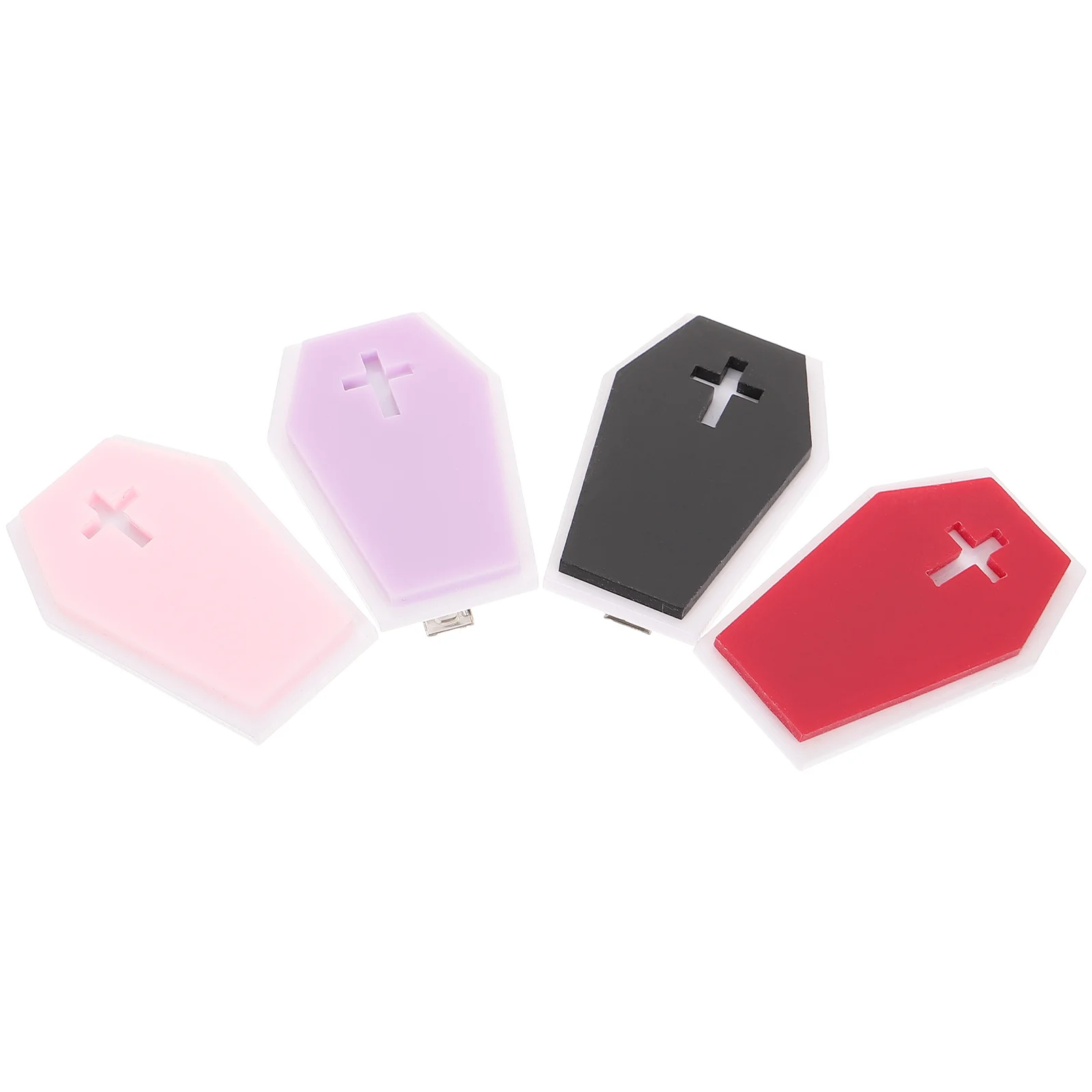 

Черные заколки для волос 4 шт. Аксессуары Боковые тонкие готические акриловые Хэллоуин мисс женщины