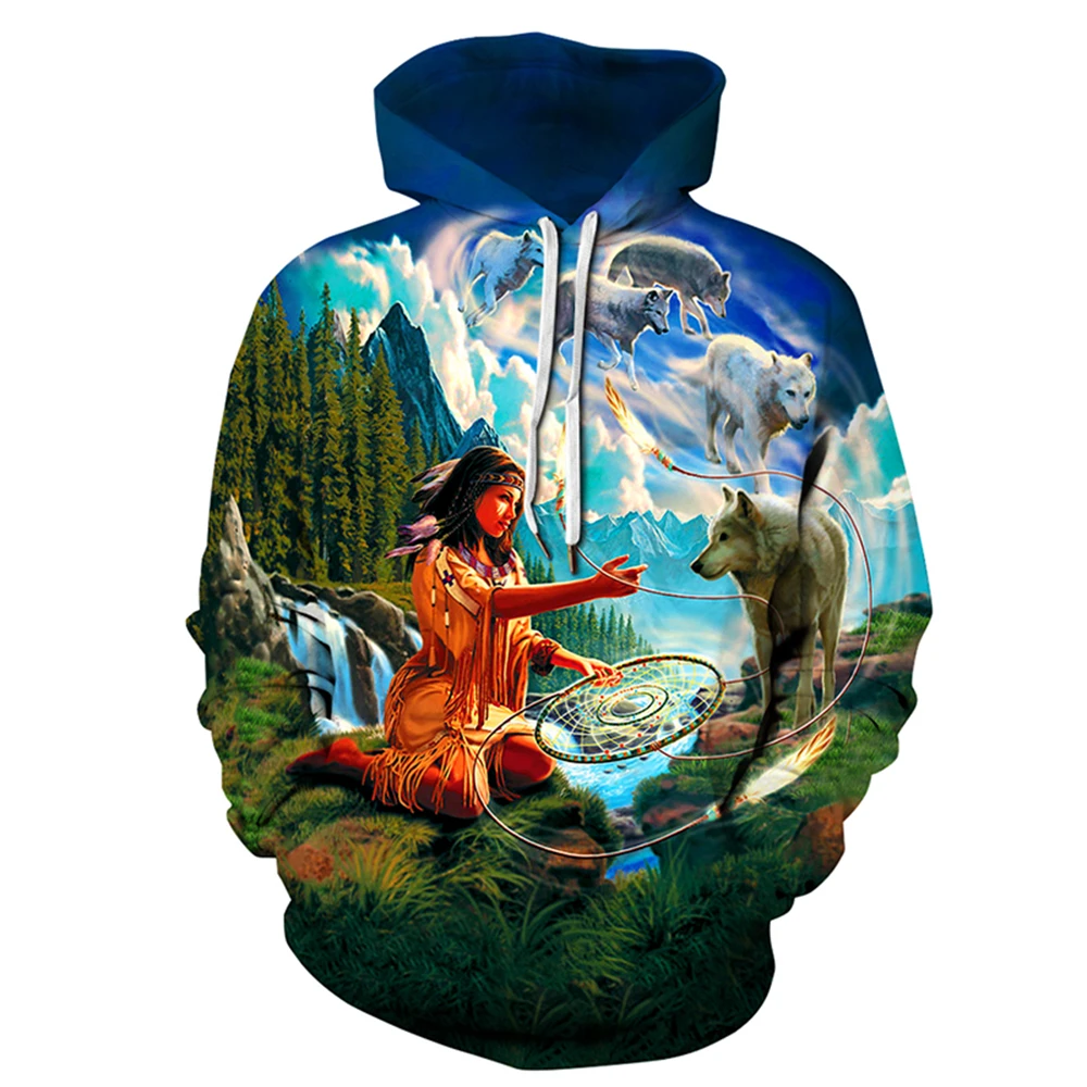 Индийская богемная мужская толстовка с капюшоном для любителей европейской и