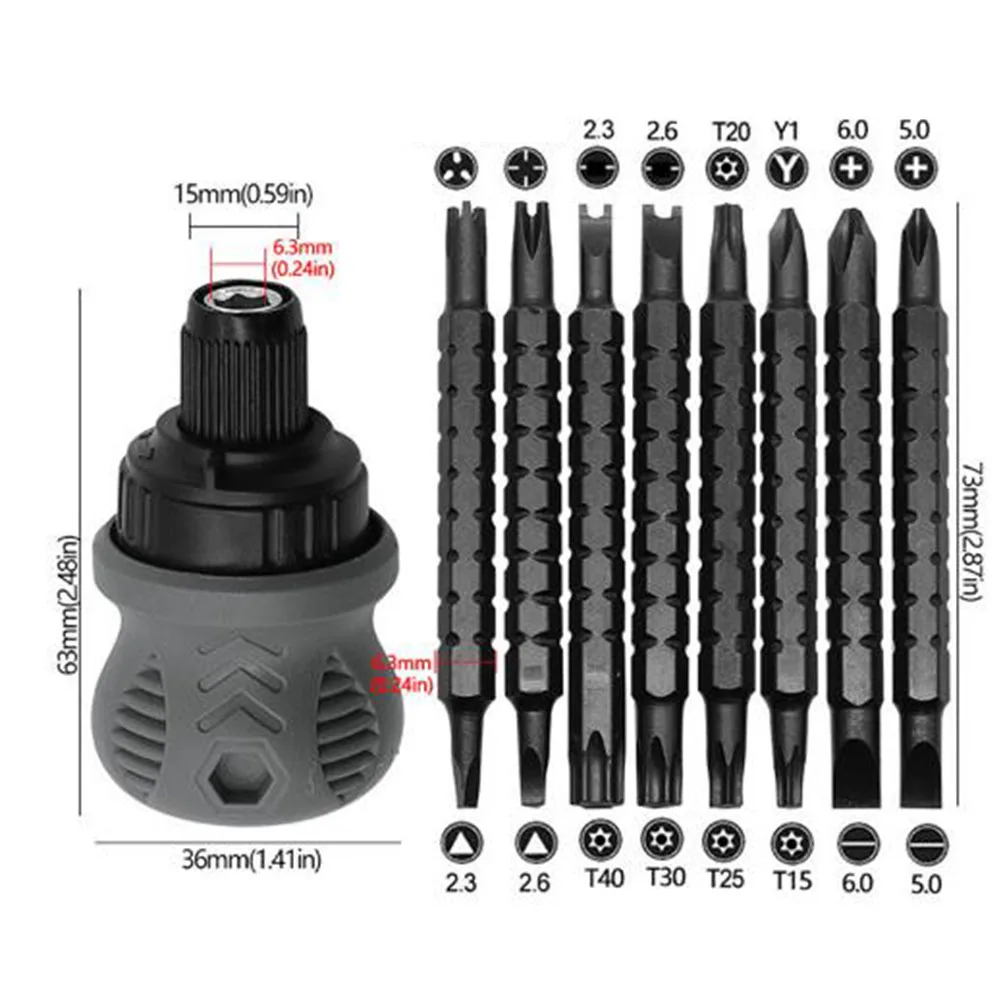 

18 In 1 Ratchet Screwdriver Set SLOTTED Cross Torx Head Magnetic Screwdriver Telescopic Labor-Saving Detachable Hand Tool