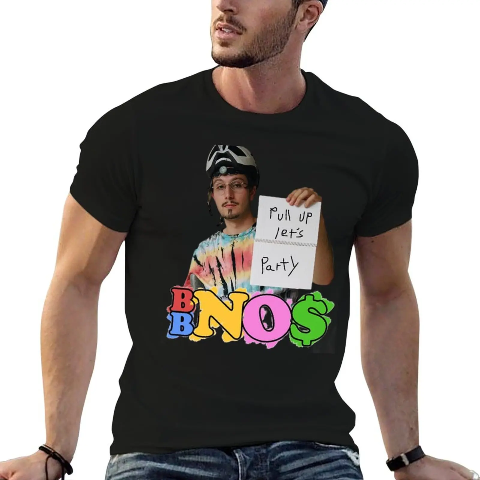 Логотип сувениров BBNO 2023$ # Футболка 10 мешковатые рубашки в стиле аниме синяя