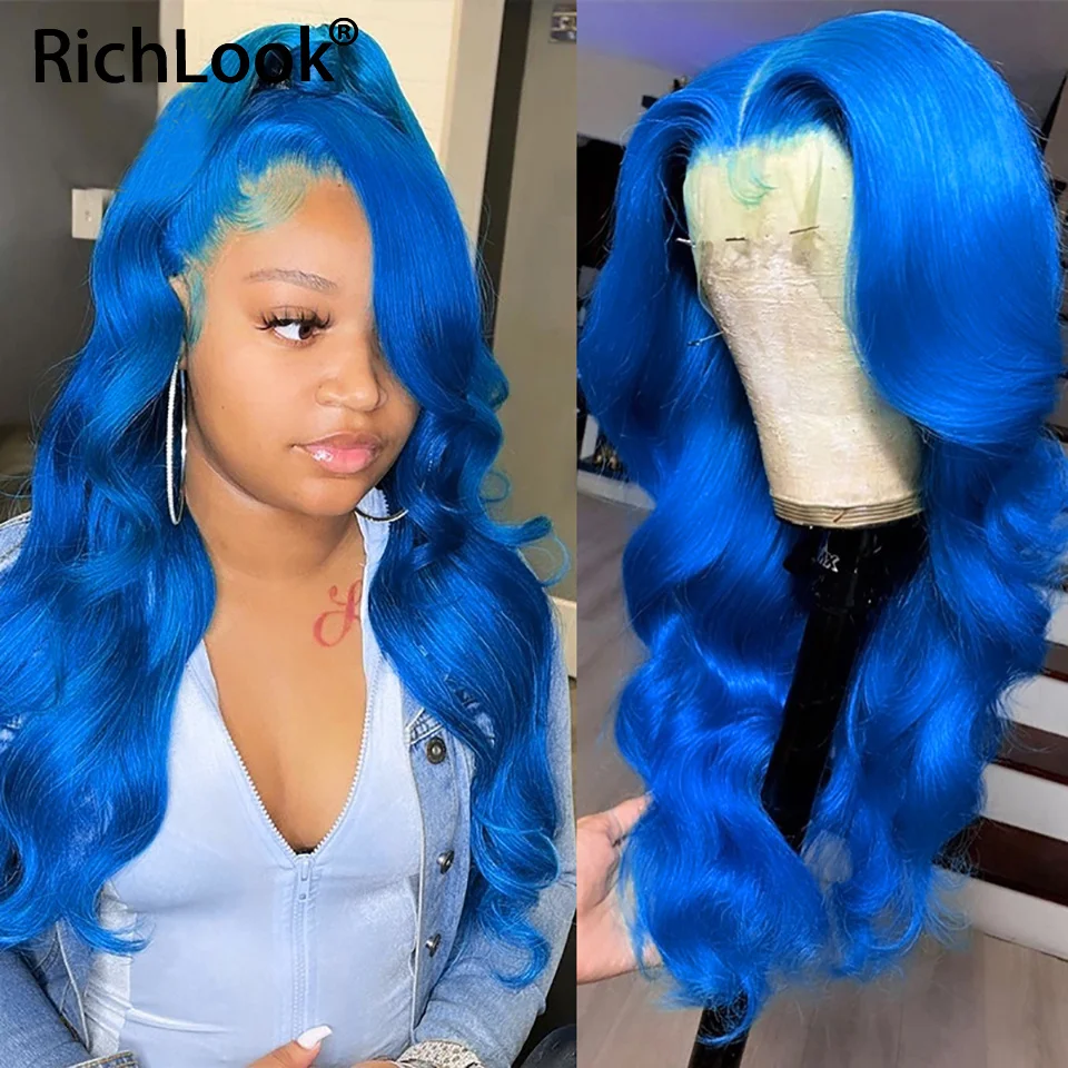 

Blue Body Wave Lace Front Wig Brazilian 13x4 Lace Frontal Human Hair Wigs For Women Closure Wig Tudo Por 1 Real E Frete Gratis