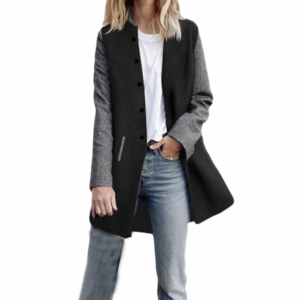 

Womens Casual Long Sleeve Cardigan Jacket Lady Coat Jumper Slim Coat