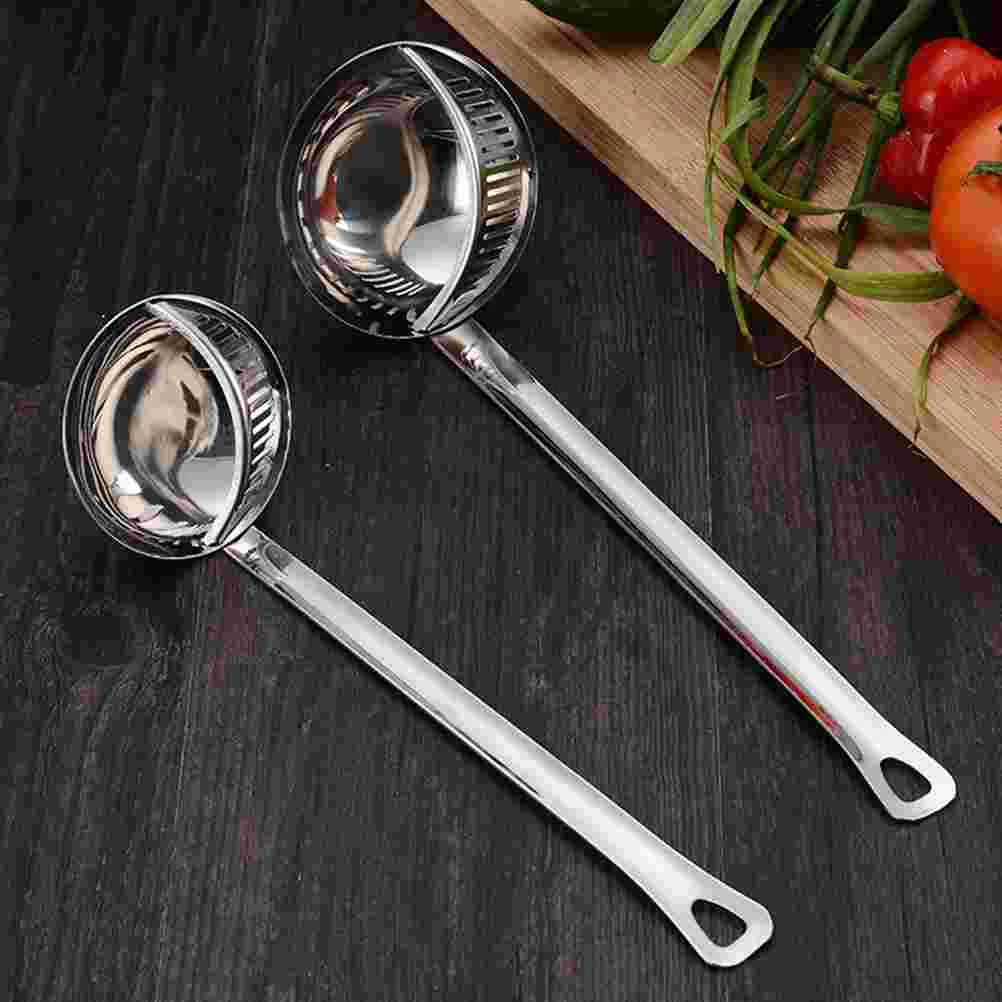 

Spoon Soup Ladle Scoop Stainless Steel Skimmer Separator Oil Serving Filter Strainer Handle Fatcooking Colander Hot Pot Slotted