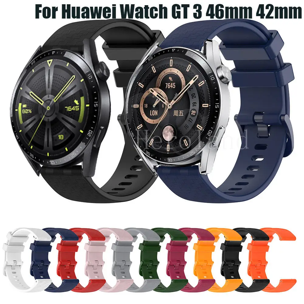 

Carbon Fiber Silicone 20mm 22mm WatchStrap Band For Huawei Watch GT 3 42mm 46mm GT2 Honor Magic 2 Watchband Bracelet Wristband
