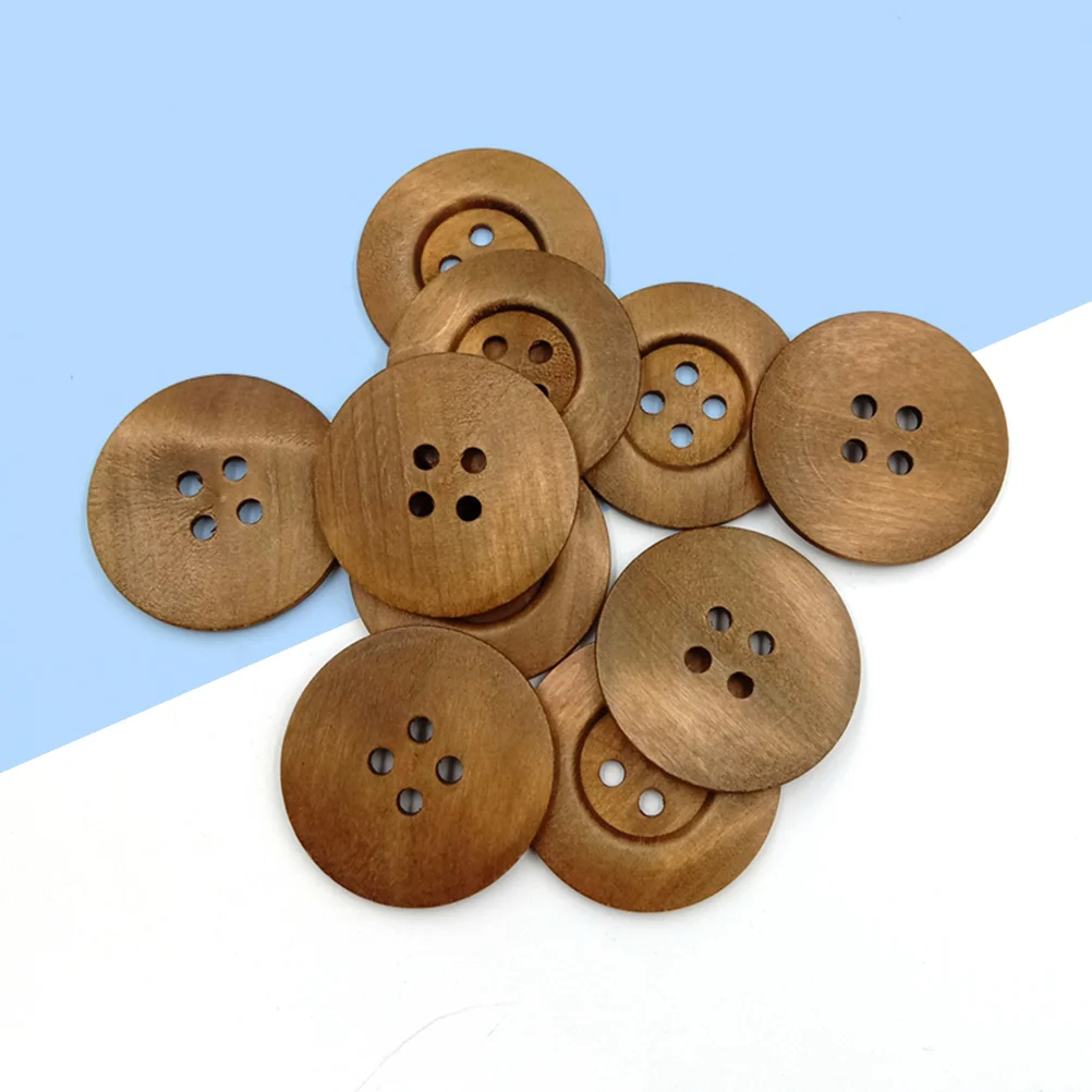 

Buttons Wooden Sewing Wood Button Craft Crafts Coat Round Hole Scrapbooking Supplies Decorative Snap Vintage Diy Roung Color