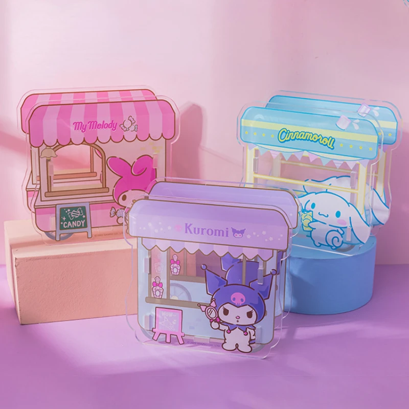 

Sanrio мультфильм аниме Сделай Сам сборный держатель для ручек Kawaii настольное украшение Cinnamoroll Kuromi декоративная коробка для хранения подарок