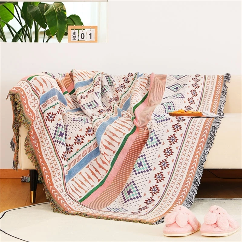 

Sofa Blanket Bohemian Outdoor Decorative Cover Blankets for Library Rest Room Book Store Decorations Supplies