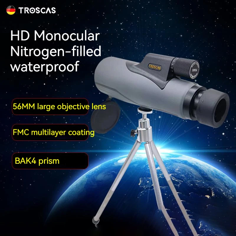 Монокуляр BAK4 Prism IPX7 с экстра-низкой дисперсией, водонепроницаемый мощный телескоп с азотом для охоты и кемпинга, 12 х50, 15 х50