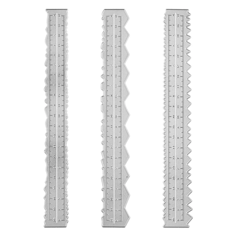 3 Types Multipurpose Paper Tear Guide Rulers And Metal Cutting Dies Deckle Edge Rulers for DIY Scrapbooking Craft Paper Cards