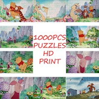1000pcs puzzles winnie the pooh disney paper jigsaw puzzle game having fun grassland pictures for kids teens like friends gift