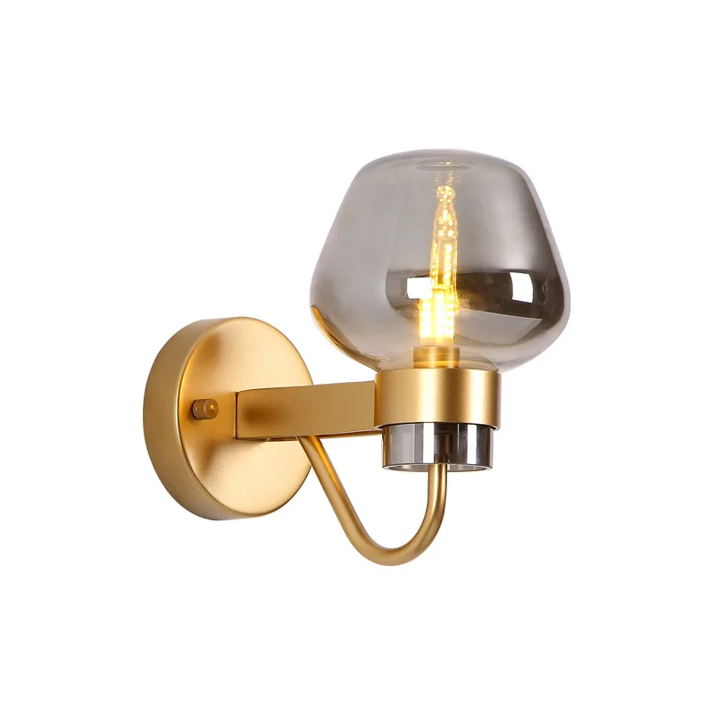 

Post Modern Glass Wall Lamp LED Wall Light Foyer Dinning Room Bedroom Wine Cup Droplight Glass Loft Industry Sconce Lamp Fixture