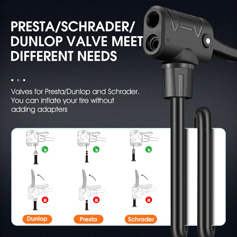 WEST BIKING 140PSI велосипедный насос для шин бытовой ручной накачивания велосипедных