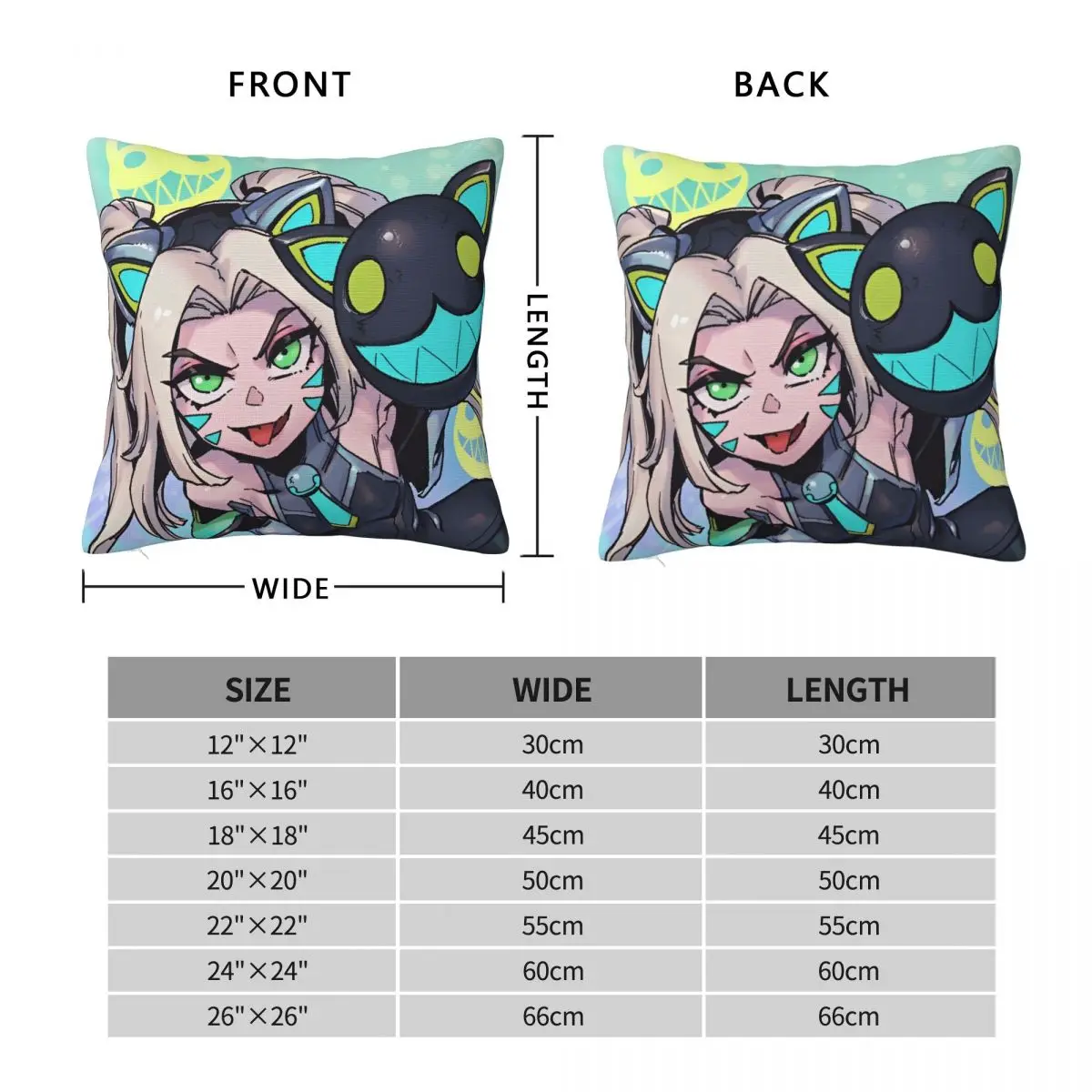 Prestige Battle Cat Jinx Square Pillow Case League Game Legends Cushion Covers Fashion Decorative Pillowcase for Home