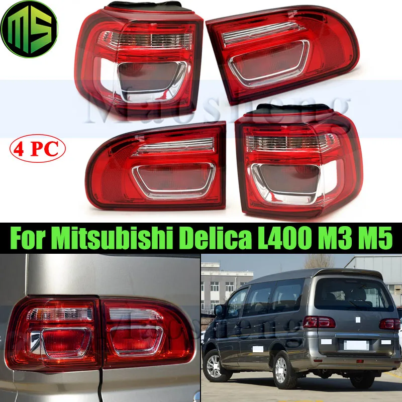 

Maosheng 4 шт. задний бампер задний фонарь задний фонарь для Mitsubishi Delica L400 D5 M3 M5 задний фонарь задний фонарь стоп-сигнал задний указатель поворота
