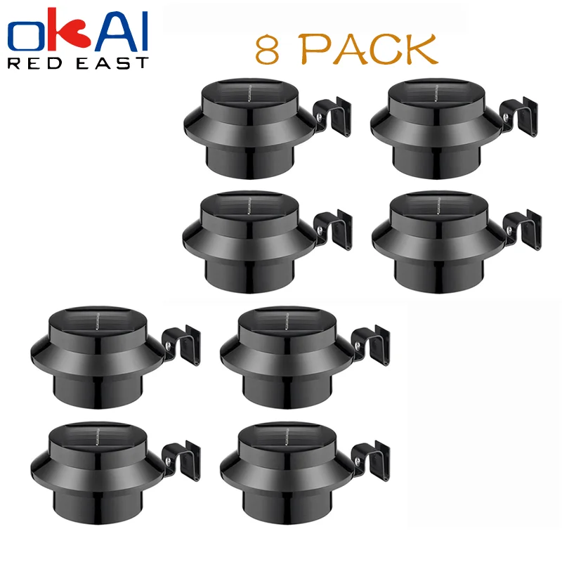 

Roof Garden Landscape Path Solar Gutter Light Outdoor 3 LED Fence Light Waterproof Safety Light