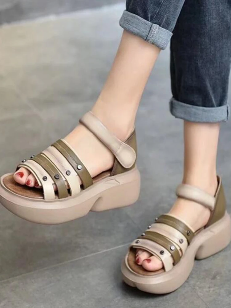 

Sandals Women Summer 2022 New Thick Platform Ladies Shoes Fashion Flats Slippers Rome Ladies Shoes Beach Casual Slides Zapatos