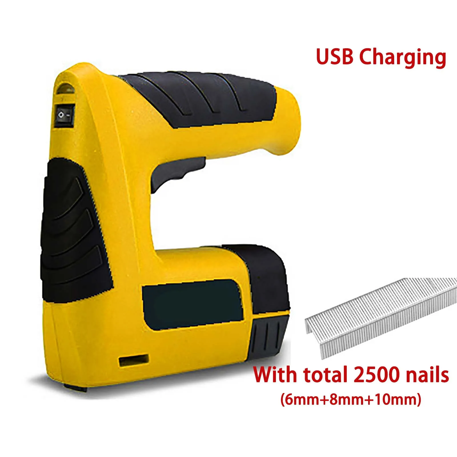 Electric Stapler 4.2V Cordless Nail Gun Staple Gun Nailer Stapler Furniture DIY Wood Frame Woodworking Tools With 2500 Nails