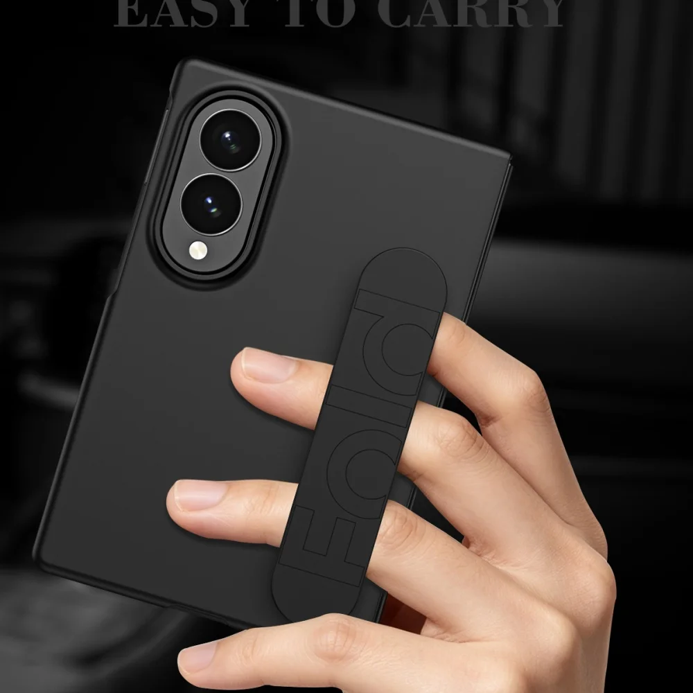 Фото Новейший фиолетовый матовый эластичный чехол-браслет для Samsung Galaxy Z Fold 8 Ultra, Z Fold 8, 7, 6, 5 с ремешком на запястье, ударопрочный чехол. №4