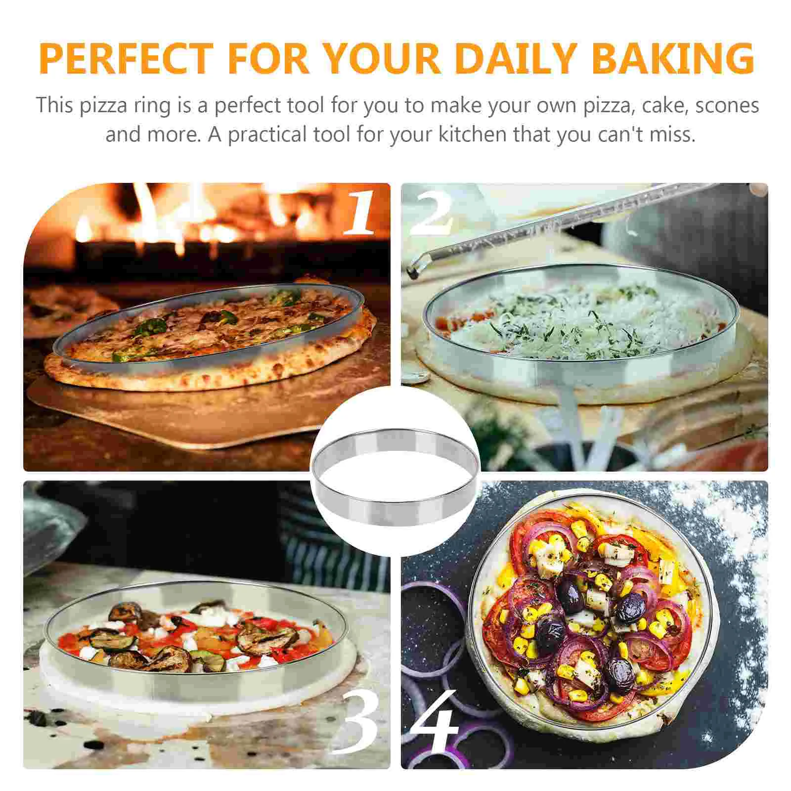 

Ring Rings Pizza Pastry Baking Cake Round Mousse Molds Tart Muffin Mold Steel Stainless Crust Circle Metal Pie Cooking Biscuit
