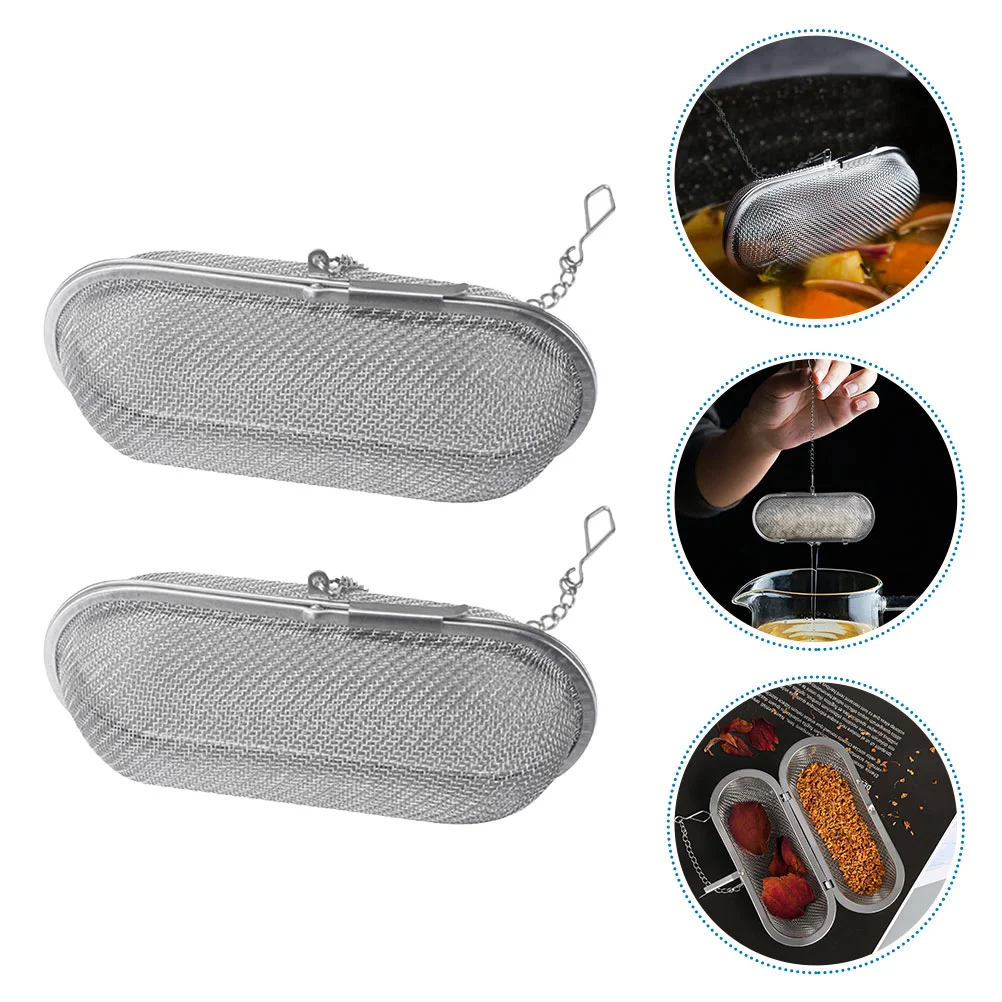 

Tea Loose Soup Infuser Filter Metal Fine Mesh Seasoning Strainers Leaf Steeper Seasonings Seperation Basket