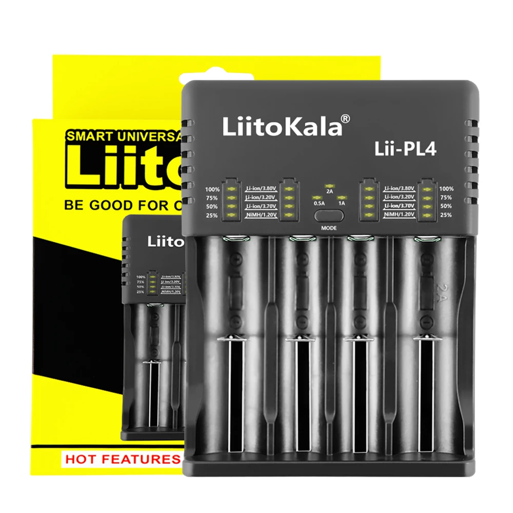 

Liitokala Lii-PL4 3,7 V/3,2 V 18650 18350 18500 20700B 21700 20700 14500 26650 V AA AAA NiMH литиевое зарядное устройство