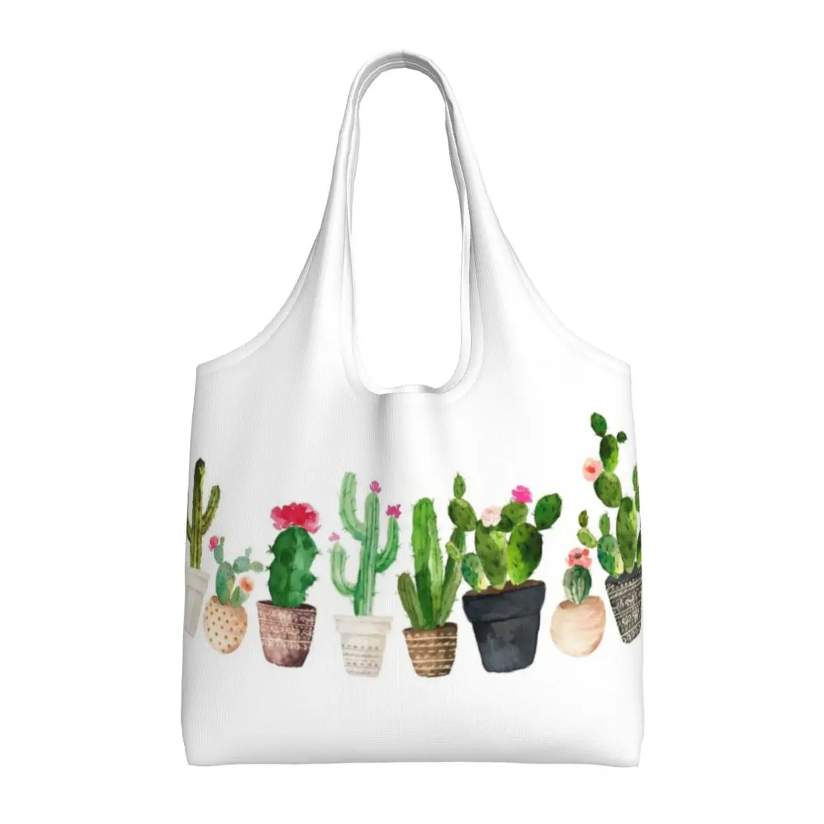 

Cactus Succulent Shopper Bag Plant Botanical Houseplants College Handbags Ladies Graphic Design Shoulder Bag Elegant Tote Bag