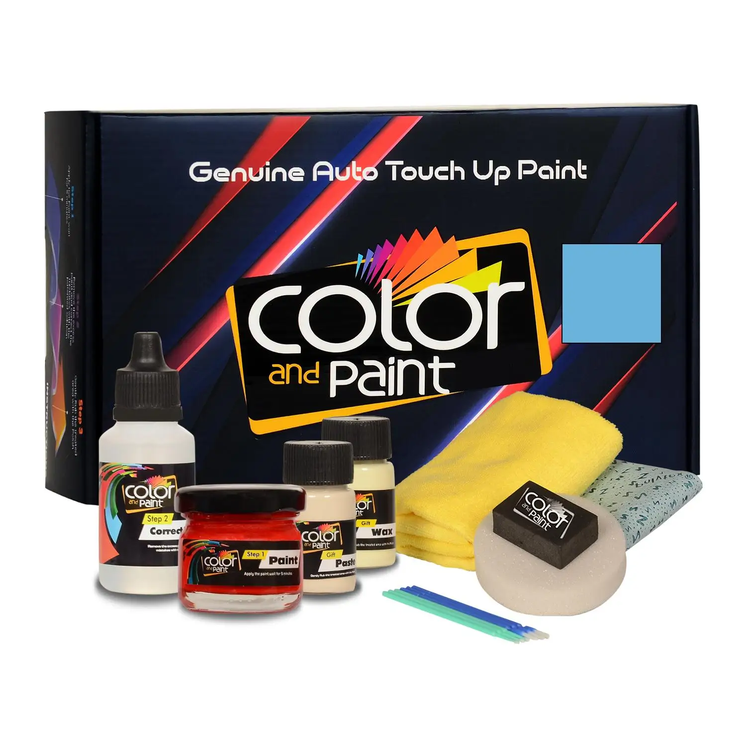

Color and Paint compatible with Chevrolet Automotive Touch Up Paint - COSMIC BLUE MET - 026 - Basic Care