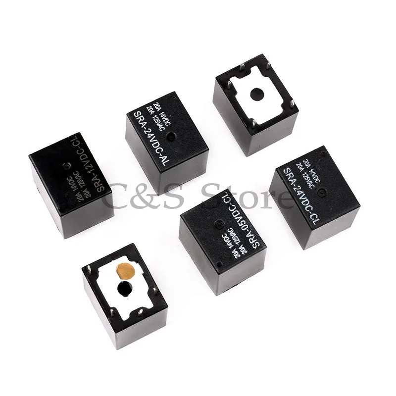 Relé de Potência dc Sra05vdc Sra12vdc Sra24vdc-cl al 4pin 5pin Pcb tipo Relé 100 Peças 5v 12v 24v 20a
