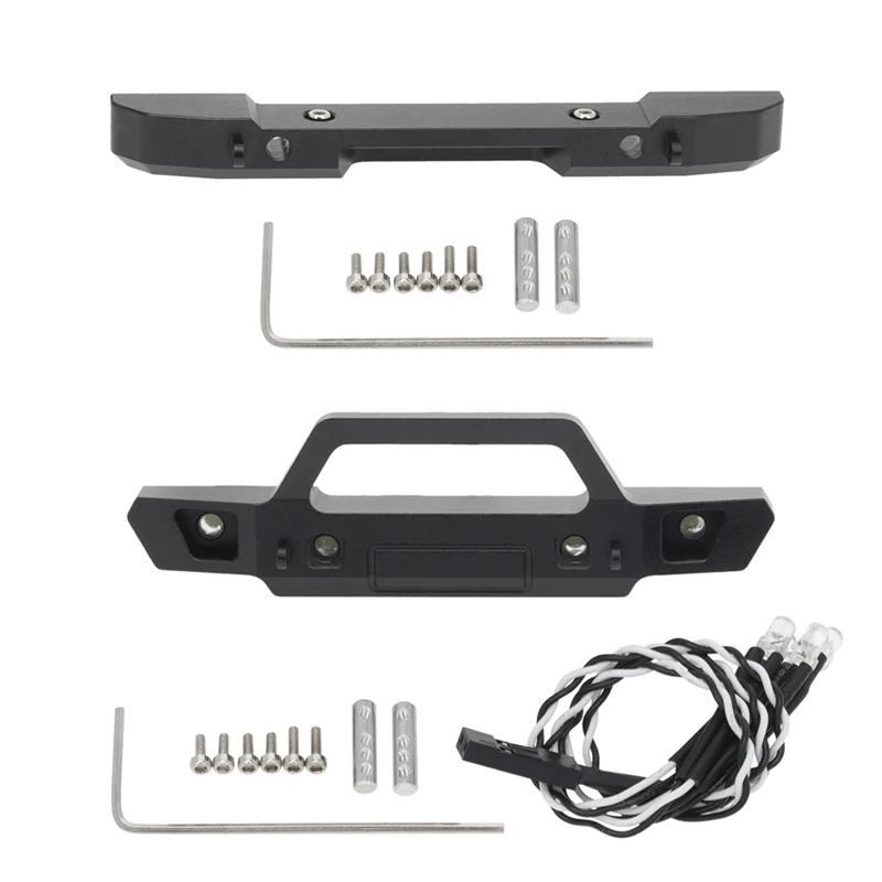 

Metal Front And Rear Bumper With LED Light For Axial SCX24 Deadbolt 90081 JLU AXI00002 Gladiator 1/24 RC Crawler Upgrade