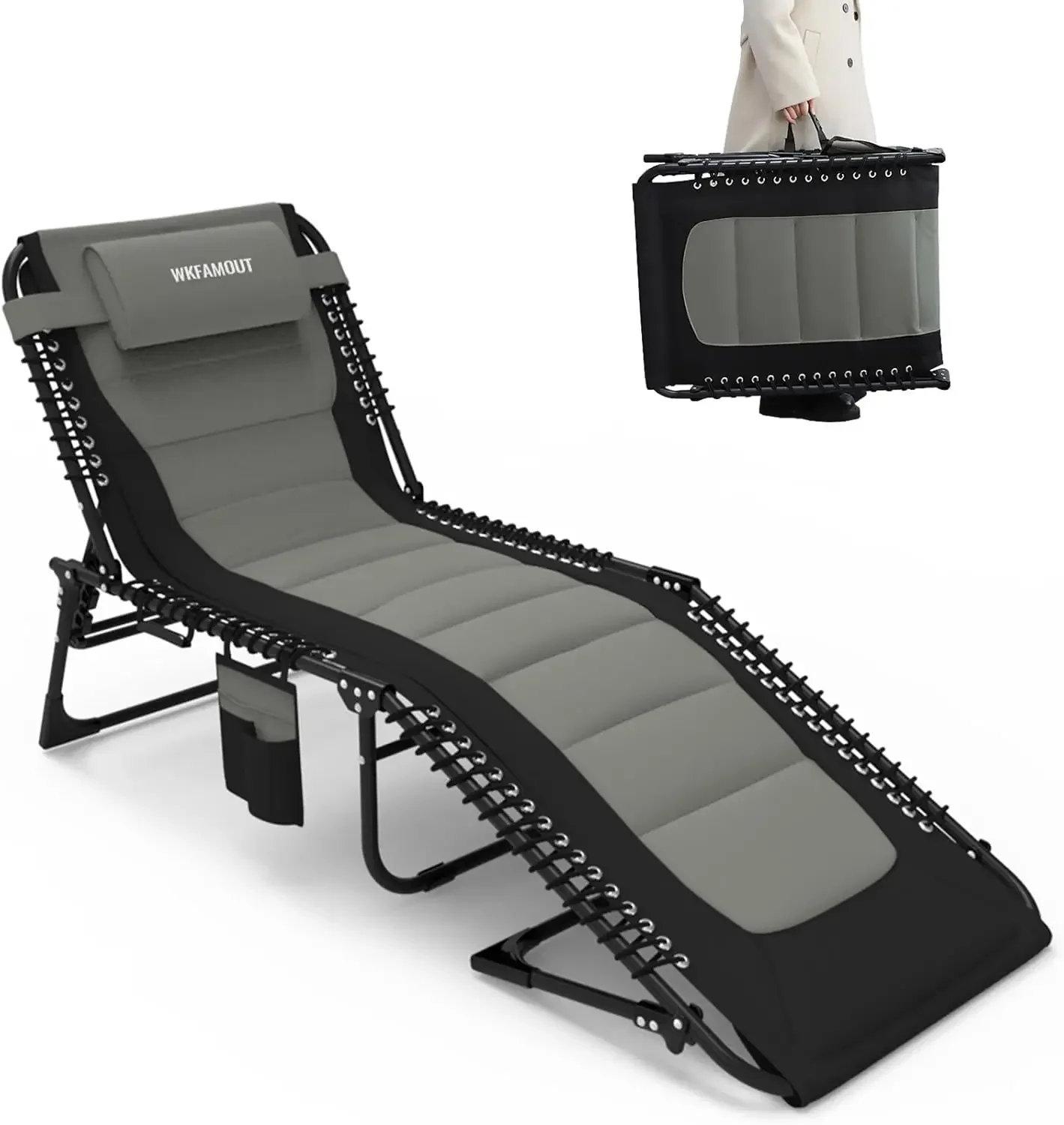 Мягкое складное кресло для отдыха на открытом воздухе взрослых 440 фунтов шезлонг