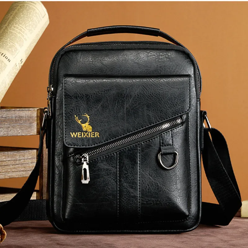 Vintage Leather Men's Crossbody Shoulder Bags Casual Man Travel Sling Messenger Bag Business Handbag  Male Tote Bag
