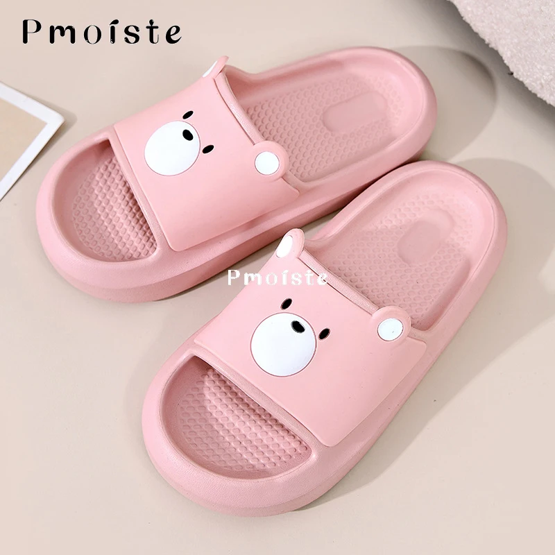 Slippers Women for Home Flat Cute Comfortable Bear Slides Indoor 2023 Summer Shoes Cartoon Bathroom Non-slip EVA Slipper