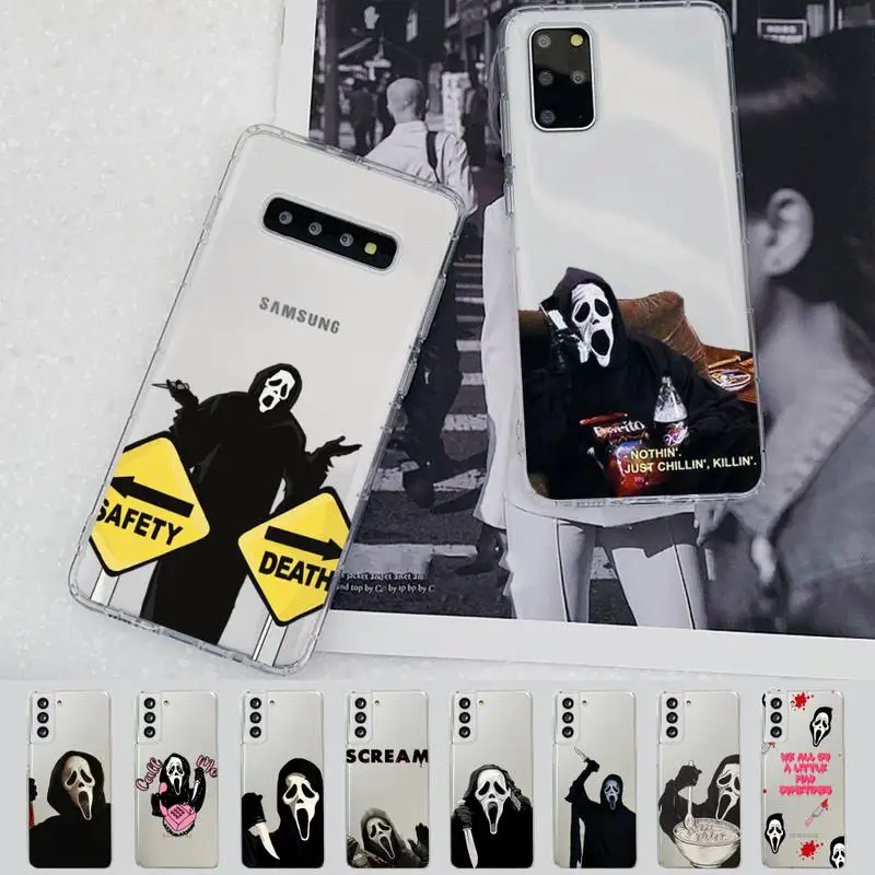 

Ghostface horror Scream art Phone Case for Samsung A51 A52 A71 A12 for Redmi 7 9 9A for Huawei Honor8X 10i Clear Case