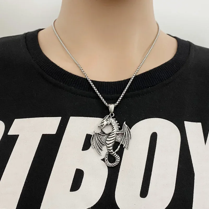 Титановая сталь нержавеющая кулон зодиакального дракона ожерелье из титановой