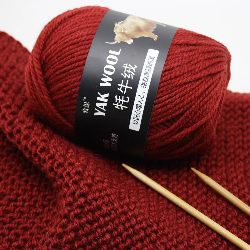 

1pc 100g Fine Worsted Blended Crochet Yarn Knitting Sweater Scarf Yak Wool Yarns for Knitting and Crochet Thread Thick Yarn