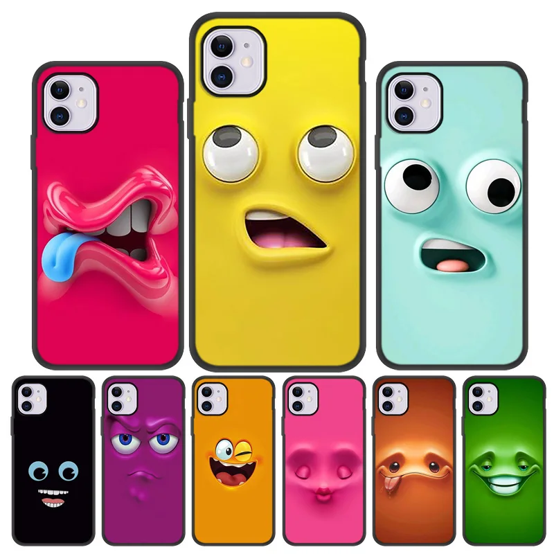 For iPhone 11 Case Love Heart Phone Case For iPhone 13 12 14 Pro Max 7 8 Plus XR XS Max X SE 2022 Cute Cartoon Smile Cover Funda
