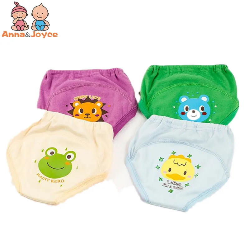 4pc/Lot 100% Cotton Baby Toddler Girls Boys 4 Layers Waterproof Potty Training Underwear Panties Reusable Suit 11-15kg