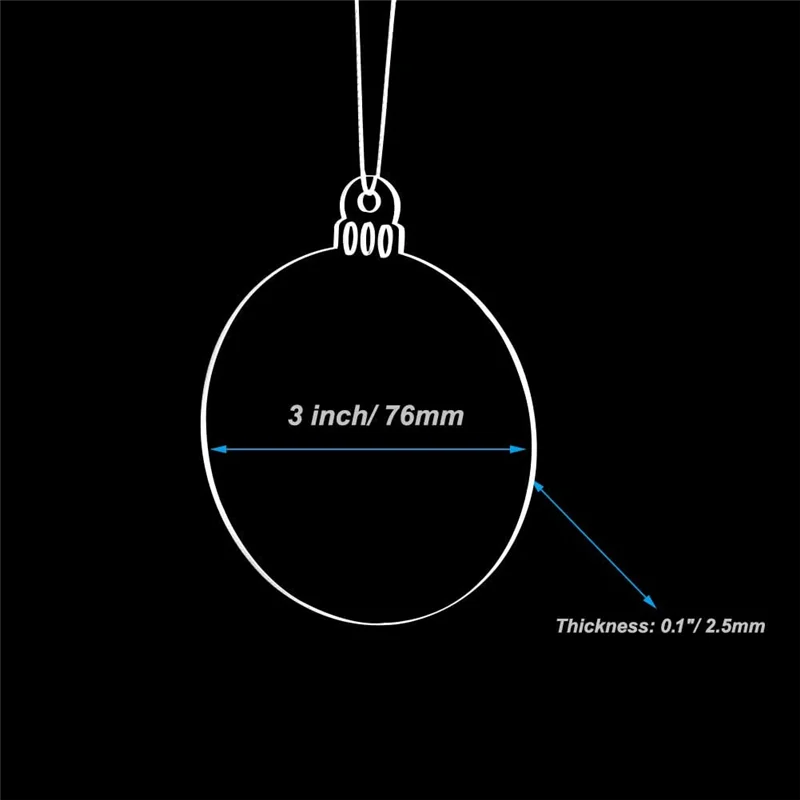20 шт. 3-дюймовые прозрачные шестигранные акриловые рождественские украшения