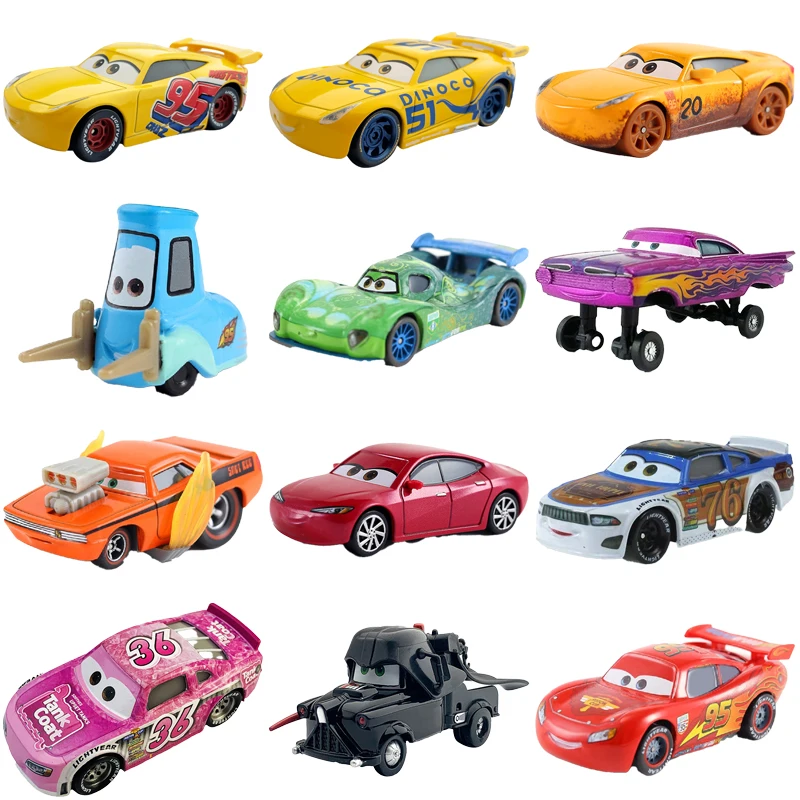 

Disney Pixar Cars 2 3 Lightning McQueen Jimbo King Mater Jackson Storm Ramirez 1:55 Diecast Metal Boy Kids Toys Christmas Gift