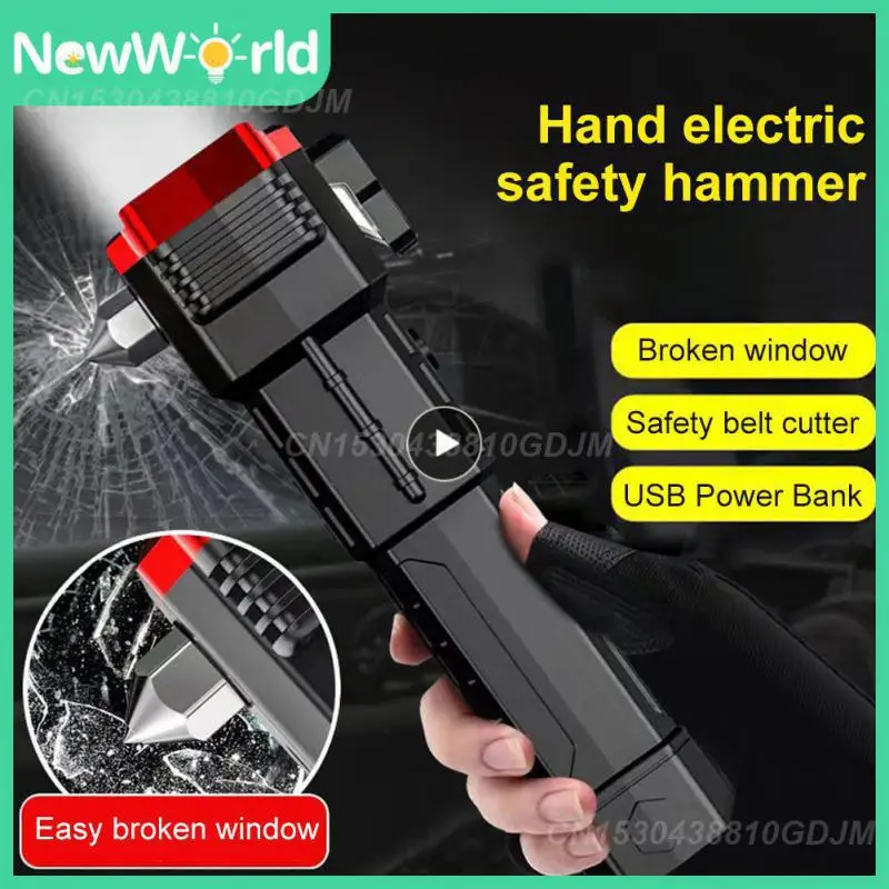 

10w Flashlight Multi-functional Self-defense Flashlight Car Safety Hammer Led Window Breaker Torch Flashlights Work Light