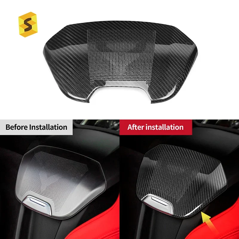 Углеродный чехол для динамика Shasha аксессуары салона автомобиля настоящее