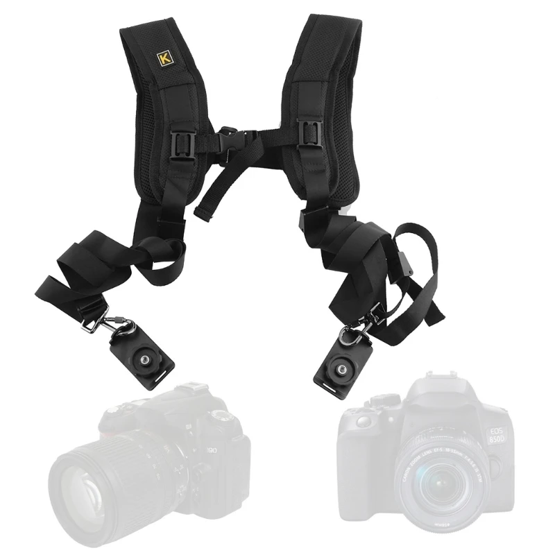 

Double Dual Camera Shoulder Strap Quick Rapid Slings Camera Belt Adjustment Quick Release for Cameras Digital DSLR Strap