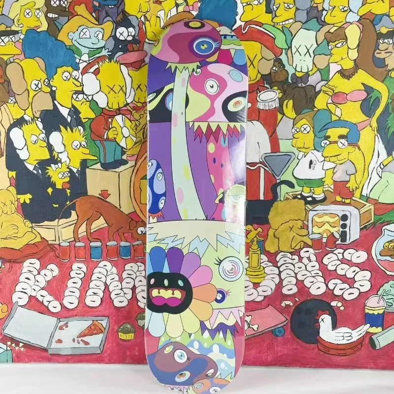 Фото Takashi SKATEBOARD WALL ART Украсьте свои стены с помощью этого уникального TM/KK Flower Skateboard Deck Canvas Art. Перевертите, скучное №3
