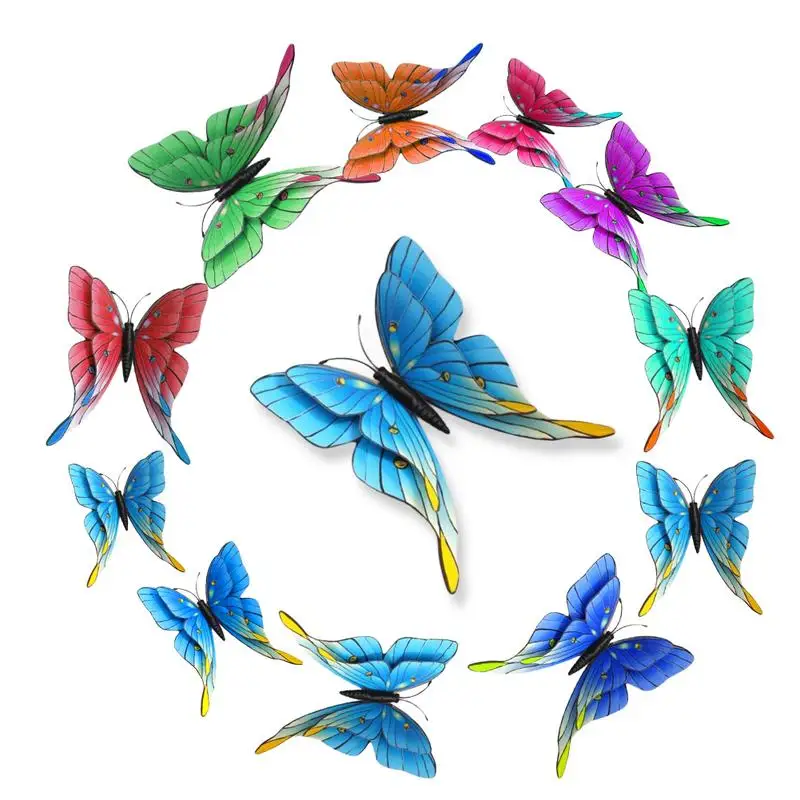 

PcsLot 3D DIY Wall Sticker Stickers Butterfly Home Decor For Fridge Kitchen Living Room Decoration Rainbow PVC Wallpaper 40P