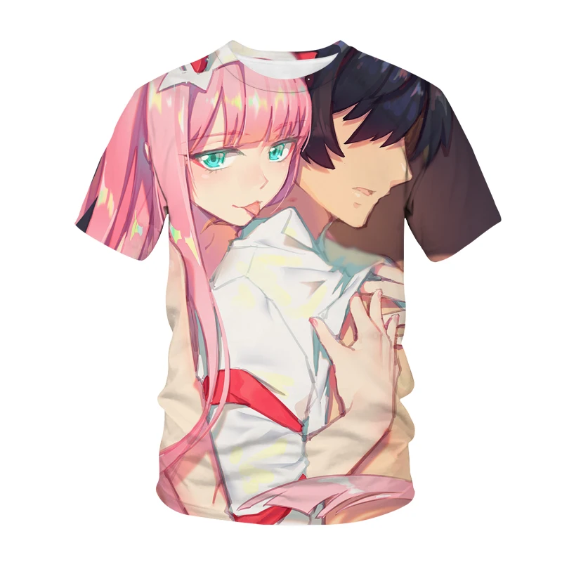 

T-Shirt à col rond Harajuku pour hommes et femmes, imprimé en 3D Darling In The Franxx, Streetwear à la mode, Hip Hop, 002