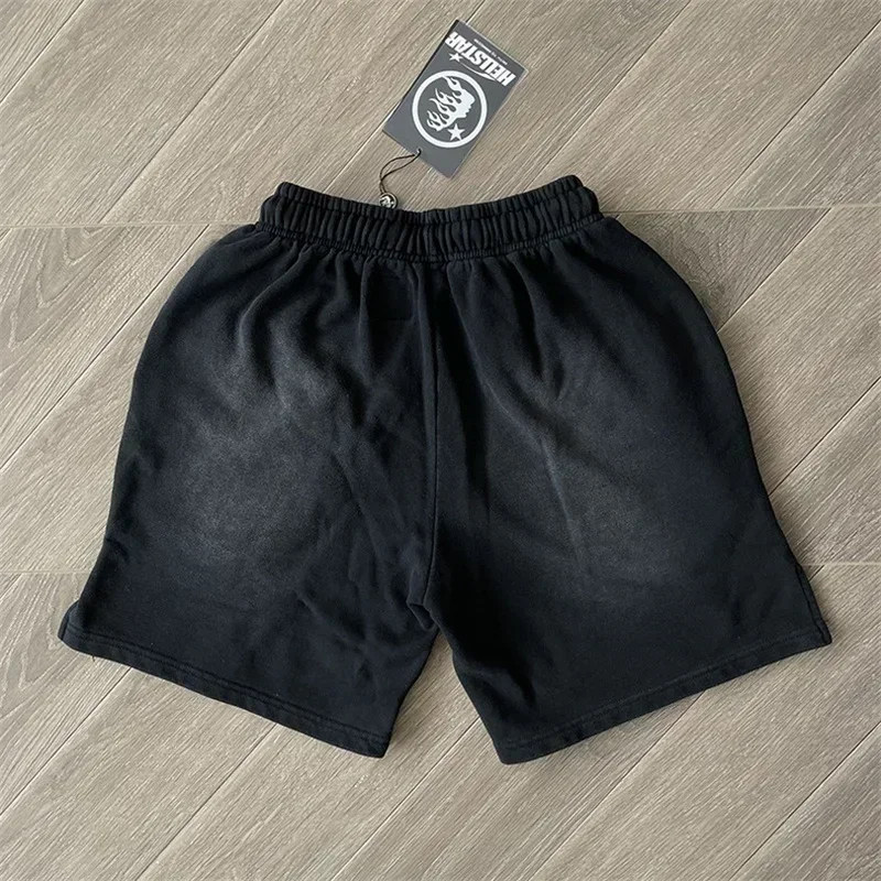 24ss Хип-хоп Спортивные шорты Flame для женщин Лучшее качество Негабаритные потертые