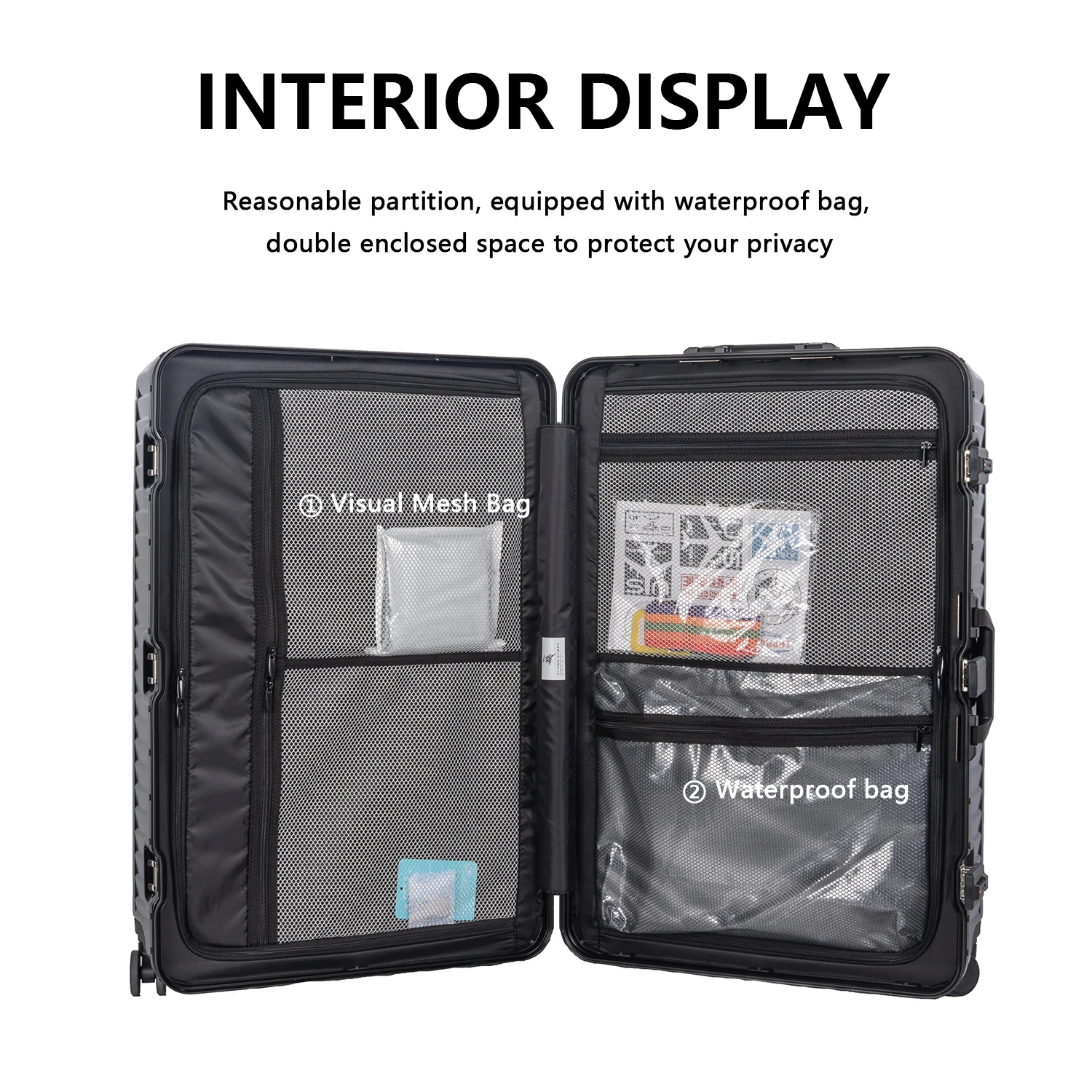 Aluminum frame suitcase women's beautiful suitcase men's luggage case 20 