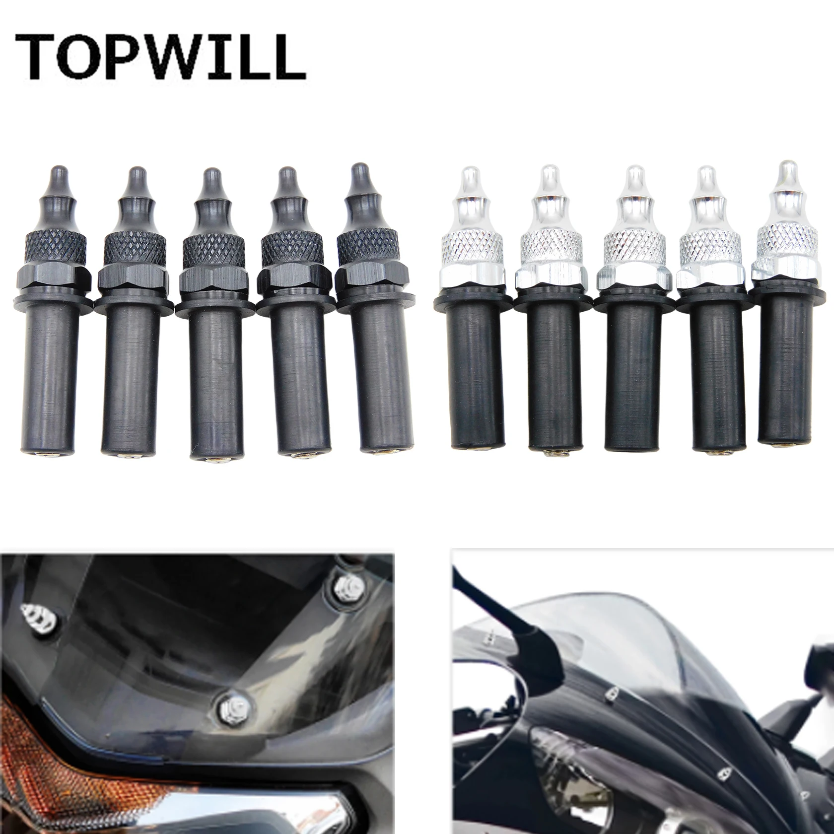 5Pcs Motorcycle Windshield Windscreen Well Nut Bolt Screws Hardware For Harley Touring Road Glide Special Ultra FLTRU CVO Custom - купить по