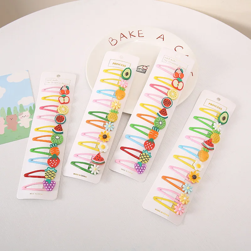 

Cartoon Floral&Fruit Girls Hairpins for Baby Kids Princess Children Sweet Hair Clips Barrettes Head Fashion Hair Accessories